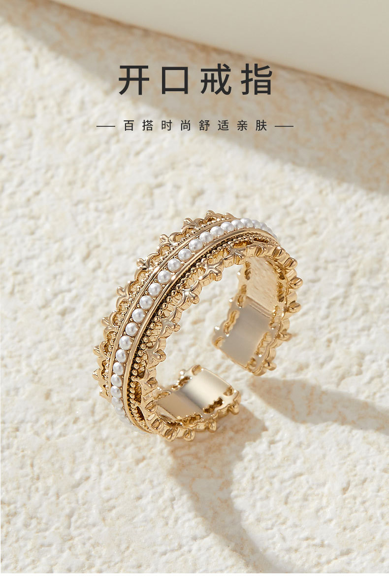 法式宫廷风皇冠开口戒指时尚百搭高级感可调节食指戒欧美跨境指环详情9