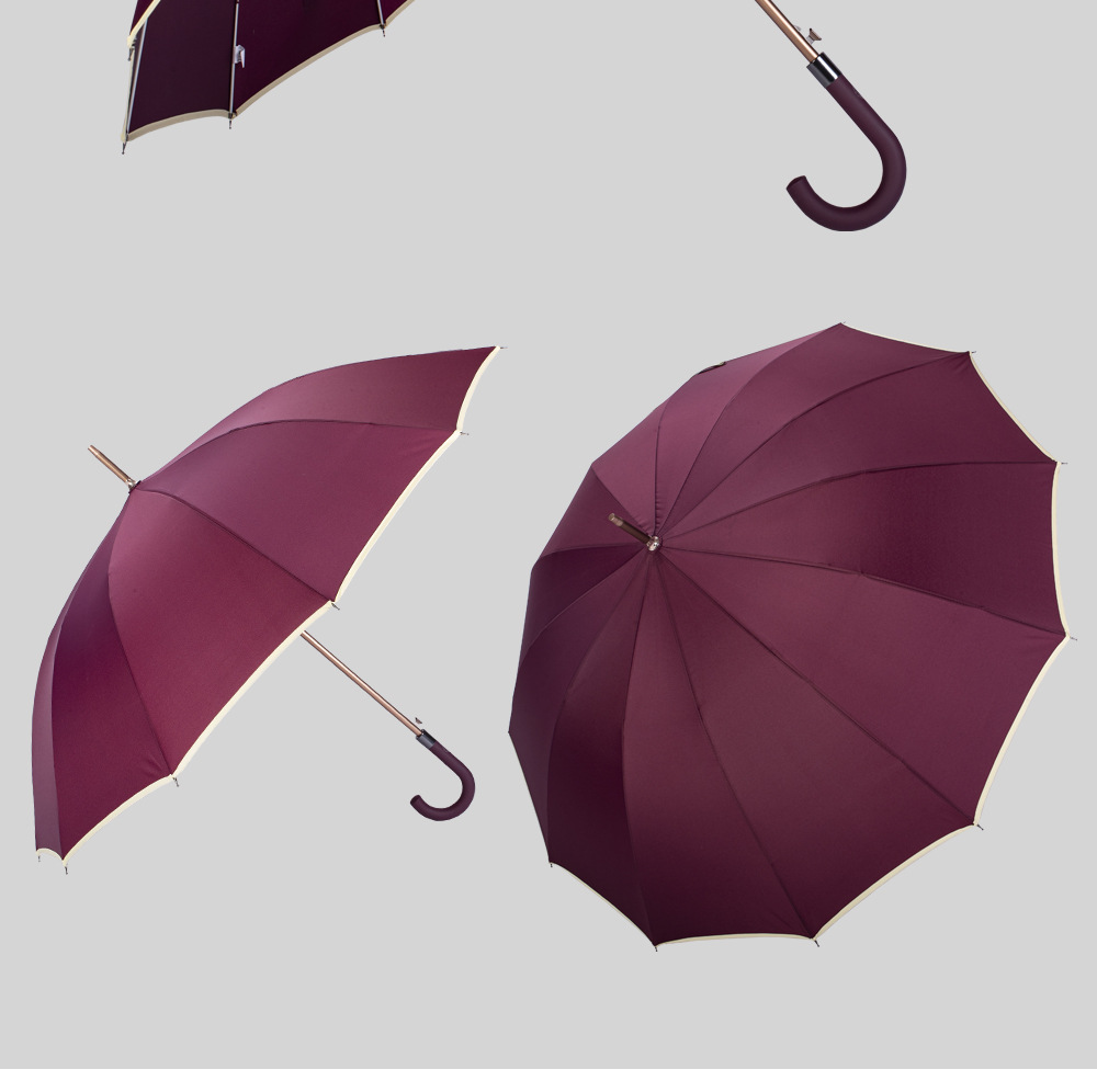 星宝商务长柄伞25寸大伞面12骨抗风25寸12骨素色雨伞可印logo详情24