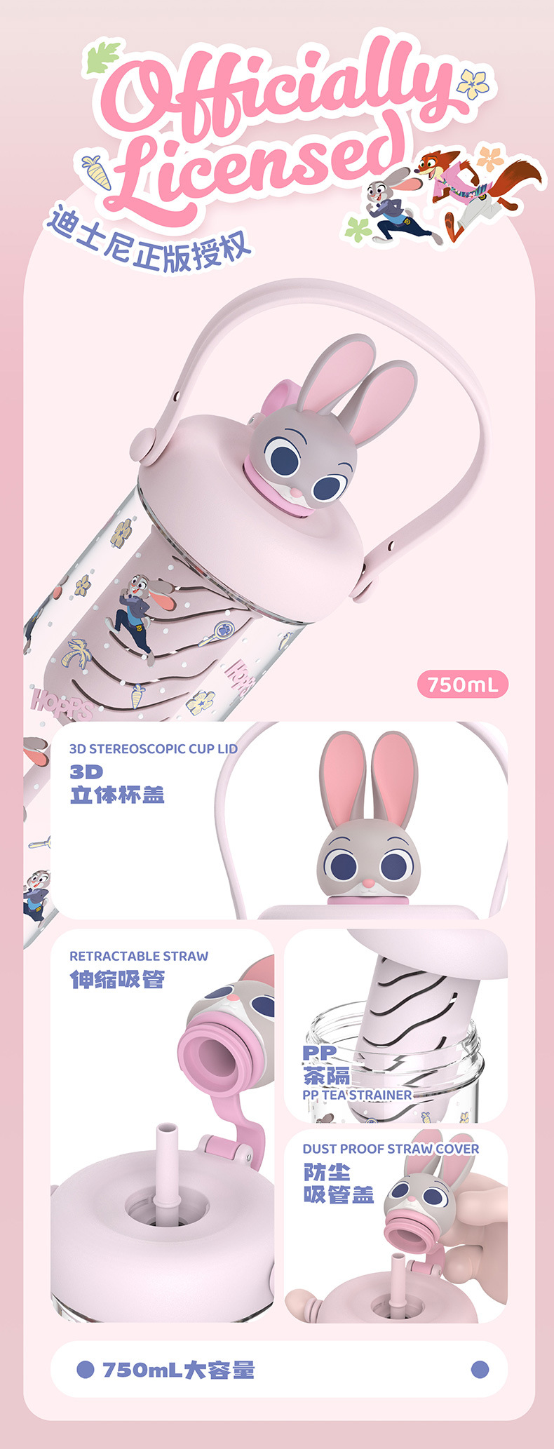 New Xiaoman doll fruit tea plastic cup, cute straw cup for primary school students, Le Si Double Drink, summer plastic water cup for school pic 6