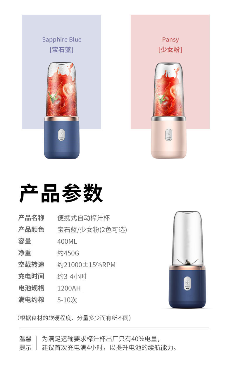 Cross-border juicer, portable rechargeable small juicer cup, household wholesale multi-functional juice blender, juicer pic 23