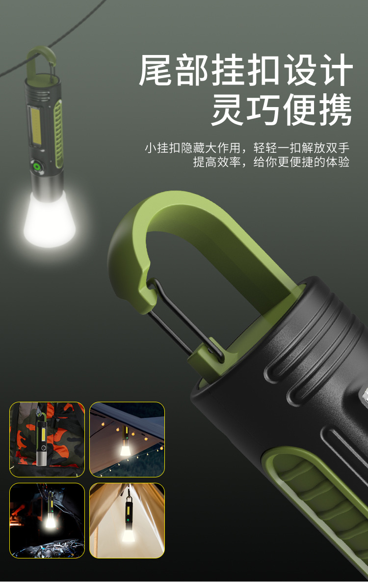 Cross-border multi-functional high-intensity flashlight, usb charging, outdoor tent camping light, household emergency repair work light pic 7