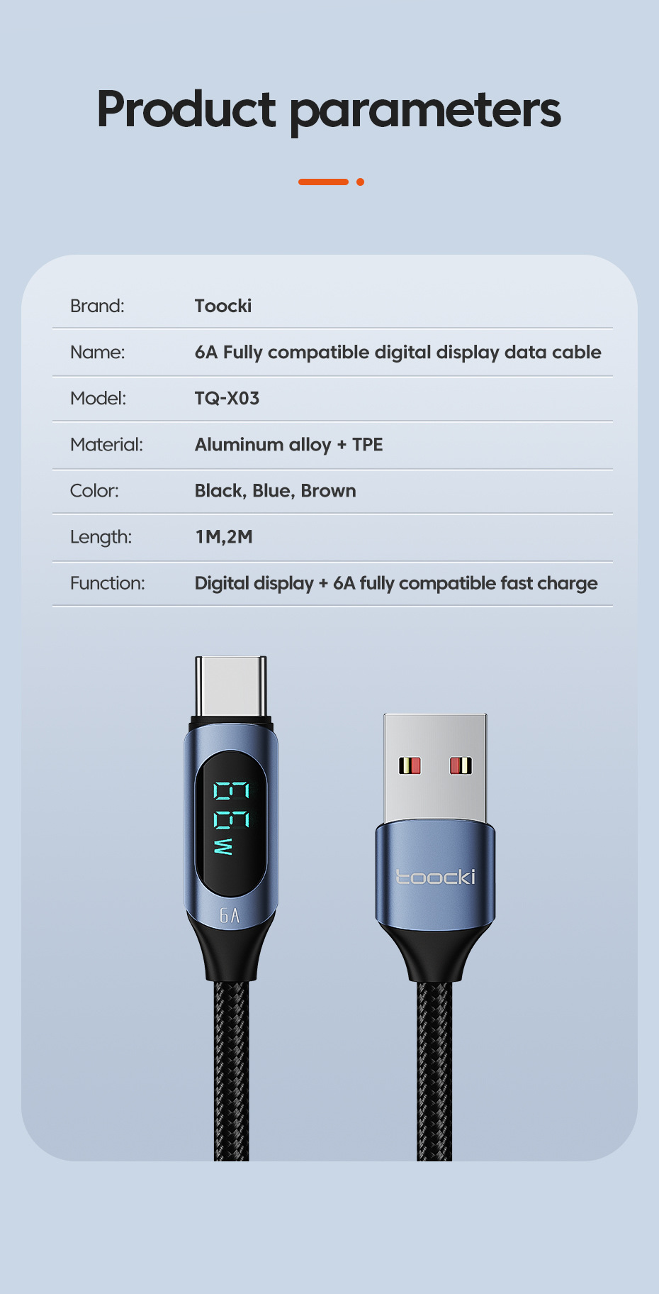 ToockiPD100W fast charging digital display data cable is suitable for charging digital devices of Huawei and iPhone 15 mobile phones and tablets pic 12