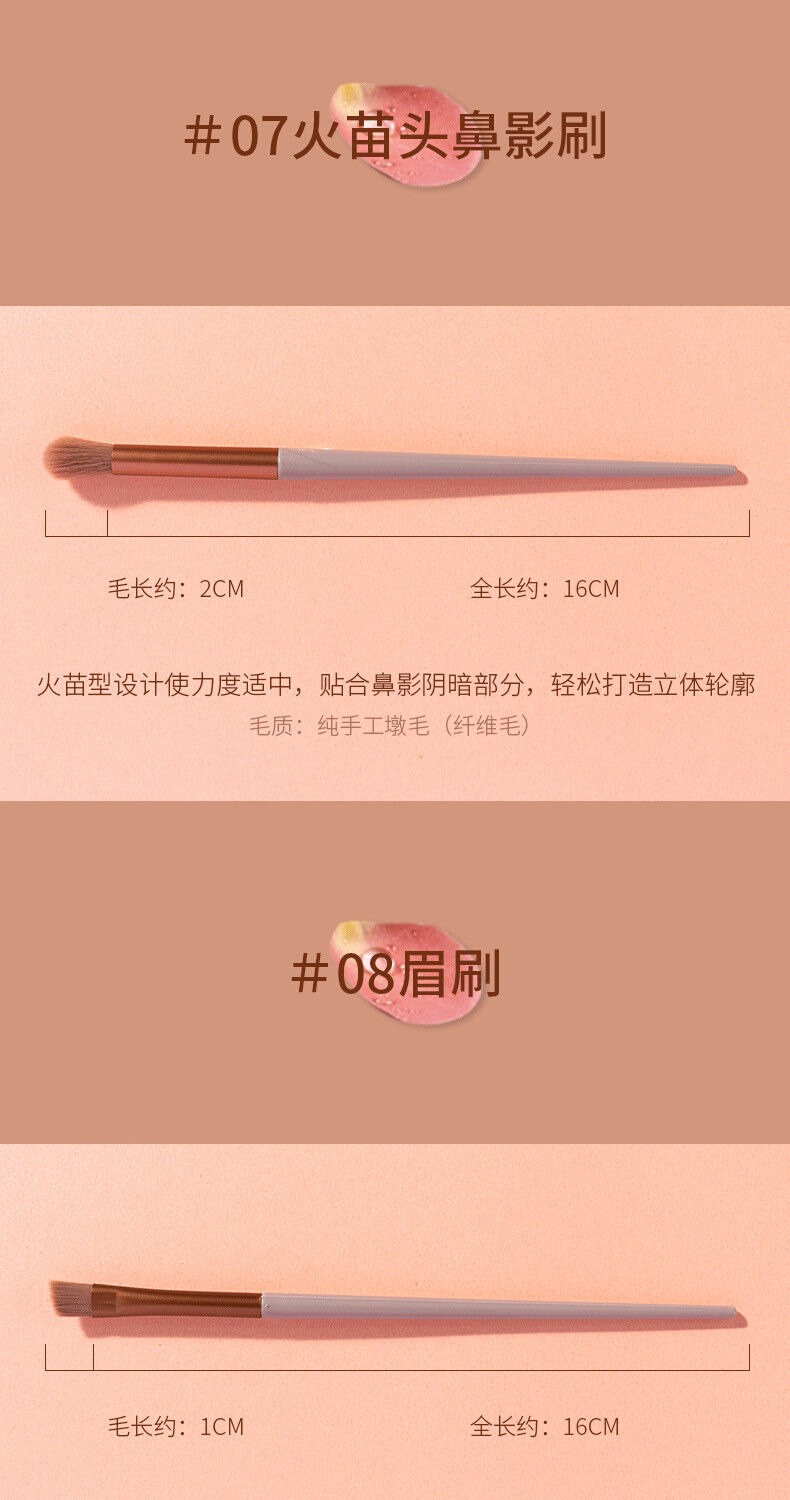 A complete set of 13 popular milk tea-colored makeup brushes, loose powder eyeshadow powder, quick-drying soft bristles for beginners pic 9