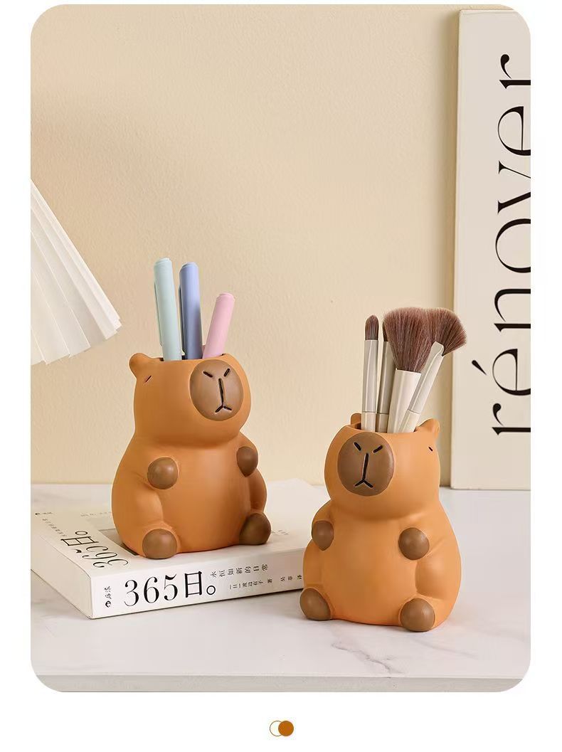 Kapipala pen holder, a cute cartoon office desktop decoration, is a personalized, creative and fun cosmetic pen storage box pic 7