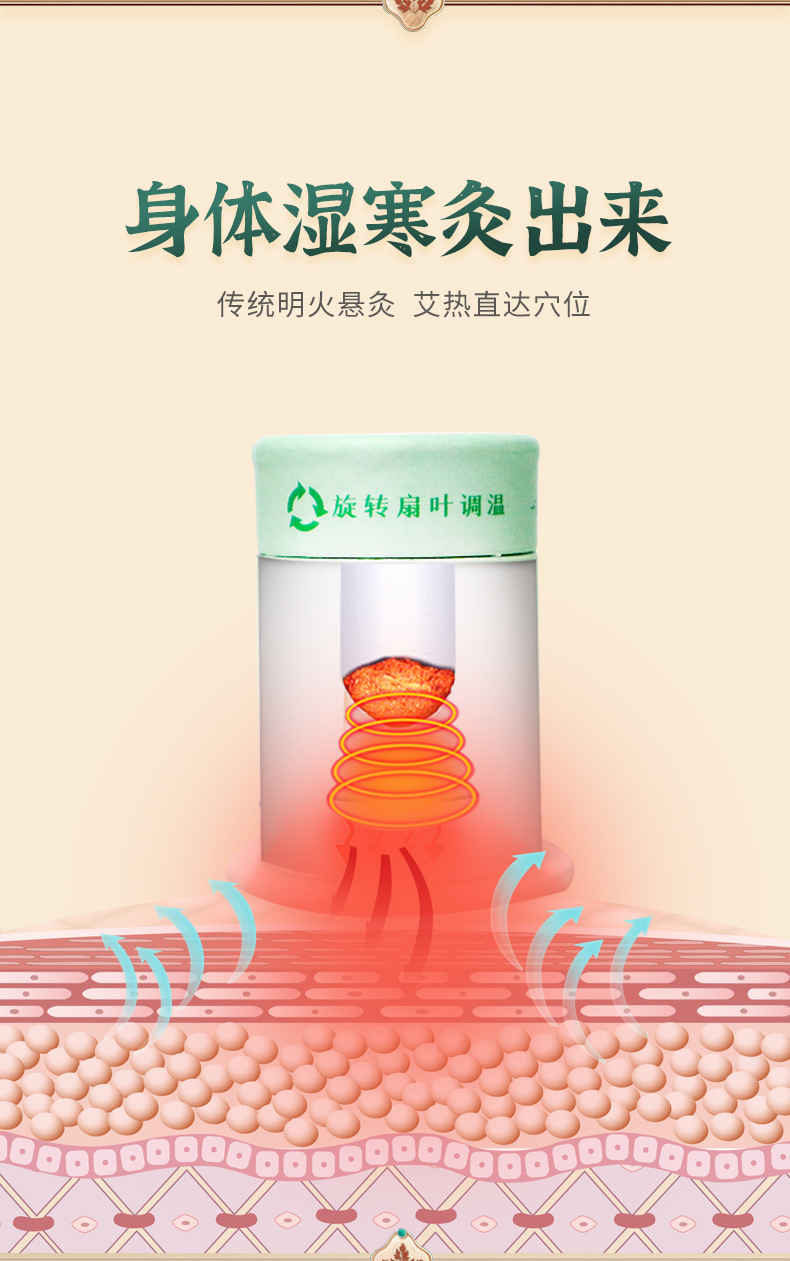 Moxibustion box, small suspended moxibustion cylinder can, portable moxibustion for home use, acupoint moxibustion tool, moxa grass and moxa stick column tool pic 5