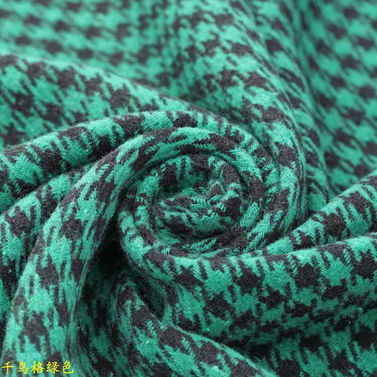 千鸟格粗棉纱色织提花布收纳盒包装时尚小香风外套汽车坐垫布料纺织棉类平布详情34