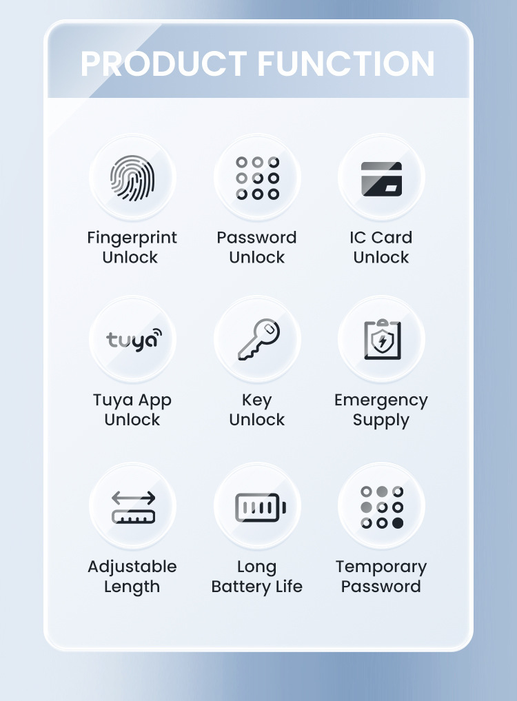 Cross-border smart lock core, graffiti all Bluetooth fingerprint password lock, indoor office apartment adjustable smart door lock pic 3