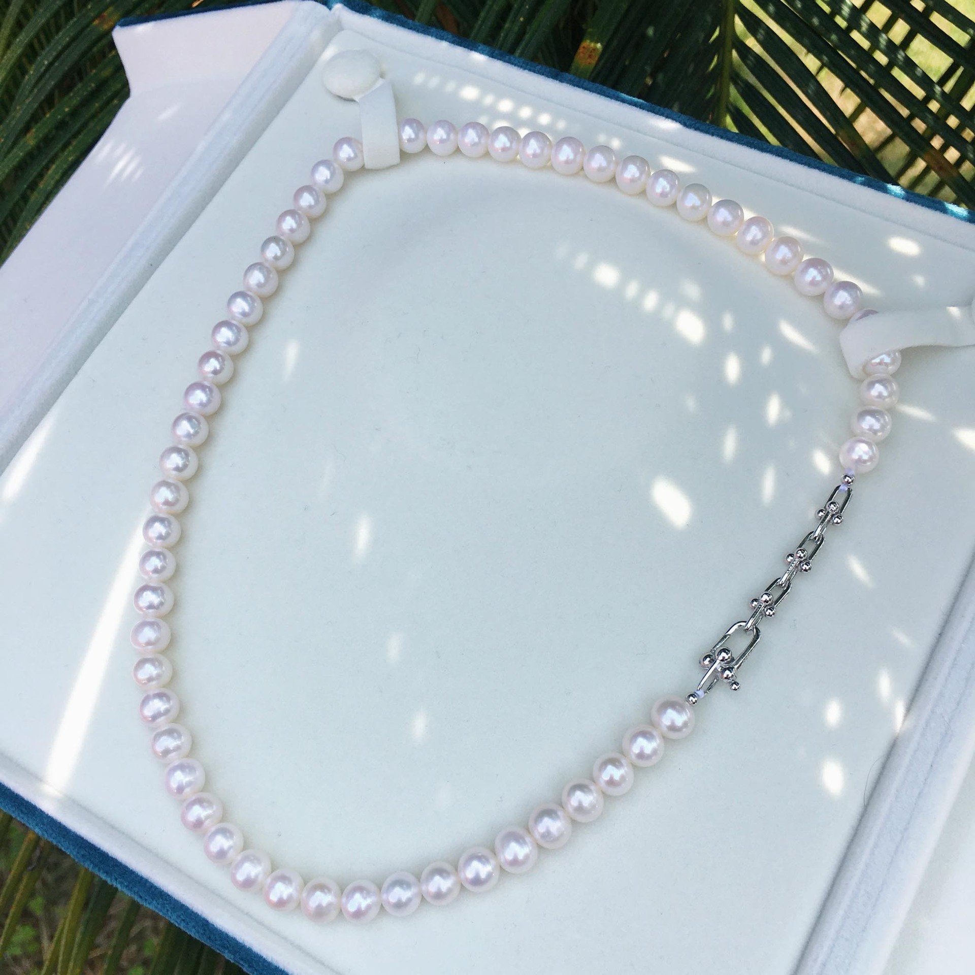 Retro plain chain collarbone chain tian Ran freshwater 7, 8, 9 round slightly flawed bright light pearl necklace finished product wholesale pic 27