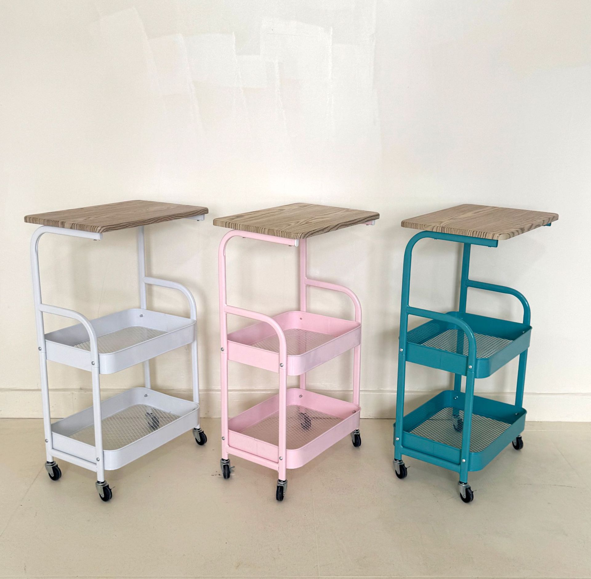 可移动双层置物架家用客厅小推车卧室床头小桌子带轮收纳架厂家详情11