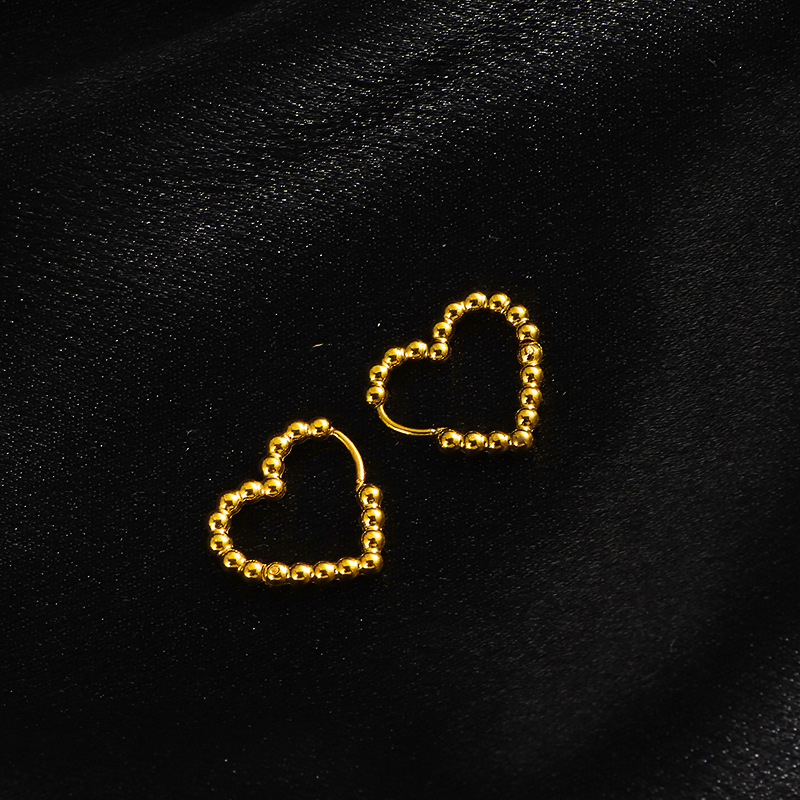 Basic style ear buckles, new fashionable and trendy European and American ins style hammered pattern earrings, titanium steel non-fading earrings and ear rings pic 16