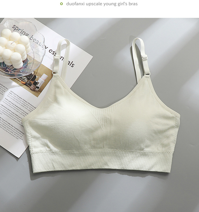 Vest-style underwear for girls, junior high school students, senior high school students, girls in their growth period, steel-ribbed fixed cup strapless bra, summer pic 15