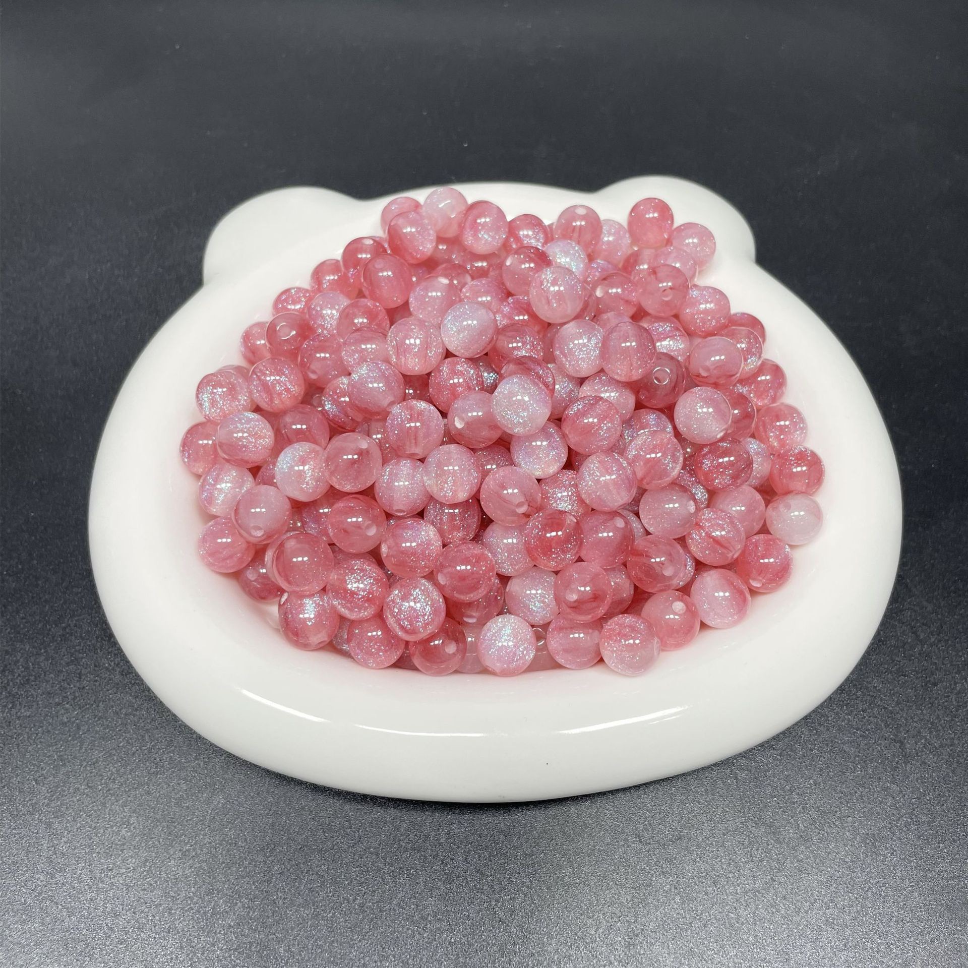 8/10/12mm resin fine Sparkling Starry Sky Mermaid Pearl resin imitation cat eye bead diy bracelet accessory pic 7