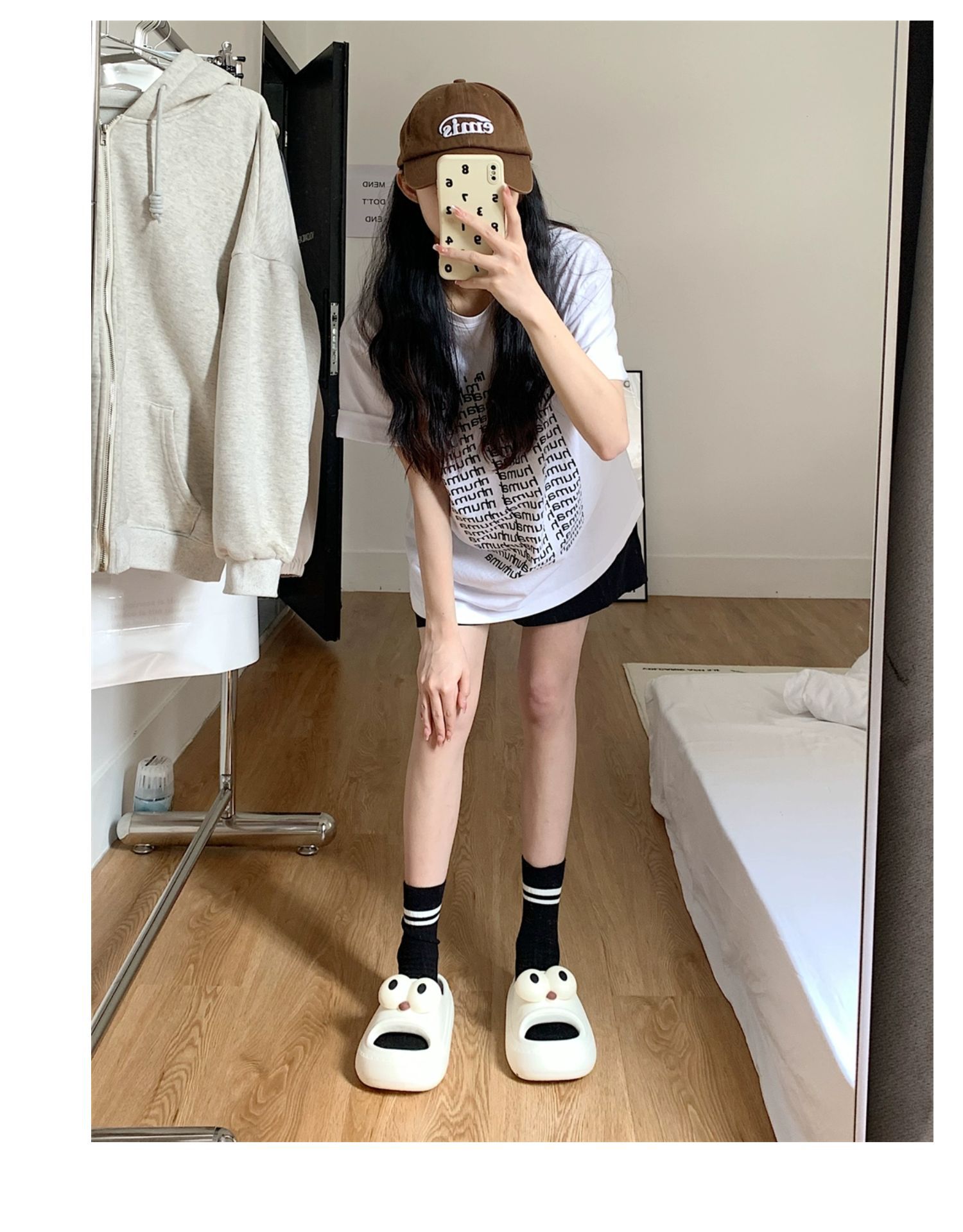 网红趣味大眼睛可爱踩屎感包头拖鞋女夏季厚底居家凉拖外穿一字拖详情33
