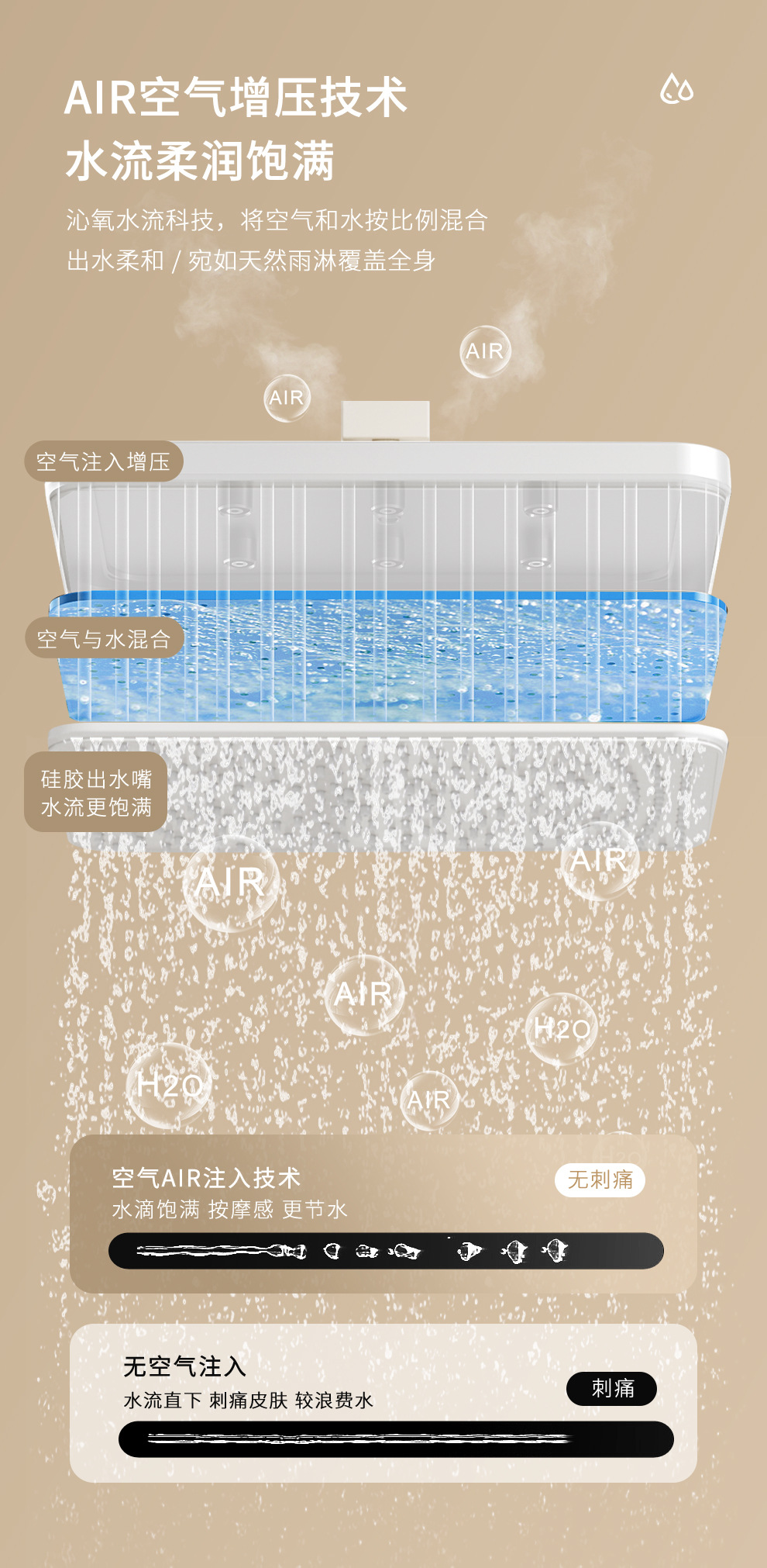 Ducha de viento cremosa termostática pantalla digital ducha set renovación de baño spray back full copper atmosphere light five gear surcharger set pic 17