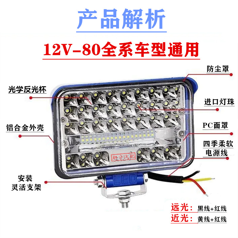 货车电车led大灯12伏24V超亮倒车灯工程铲叉车通用前大灯大灯详情7