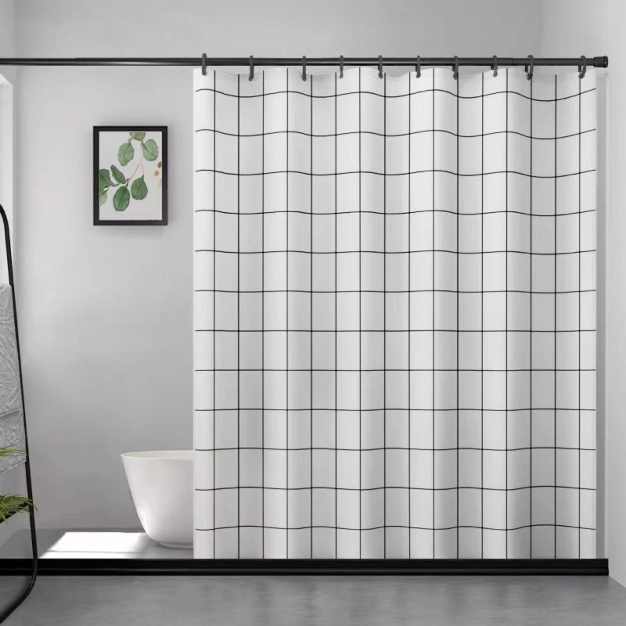 PEVA bath curtain, door curtain fabric, 3D stereoscopic texture, anti-mold and antibacterial, silk texture thickened, waterproof bathroom partition pic 5