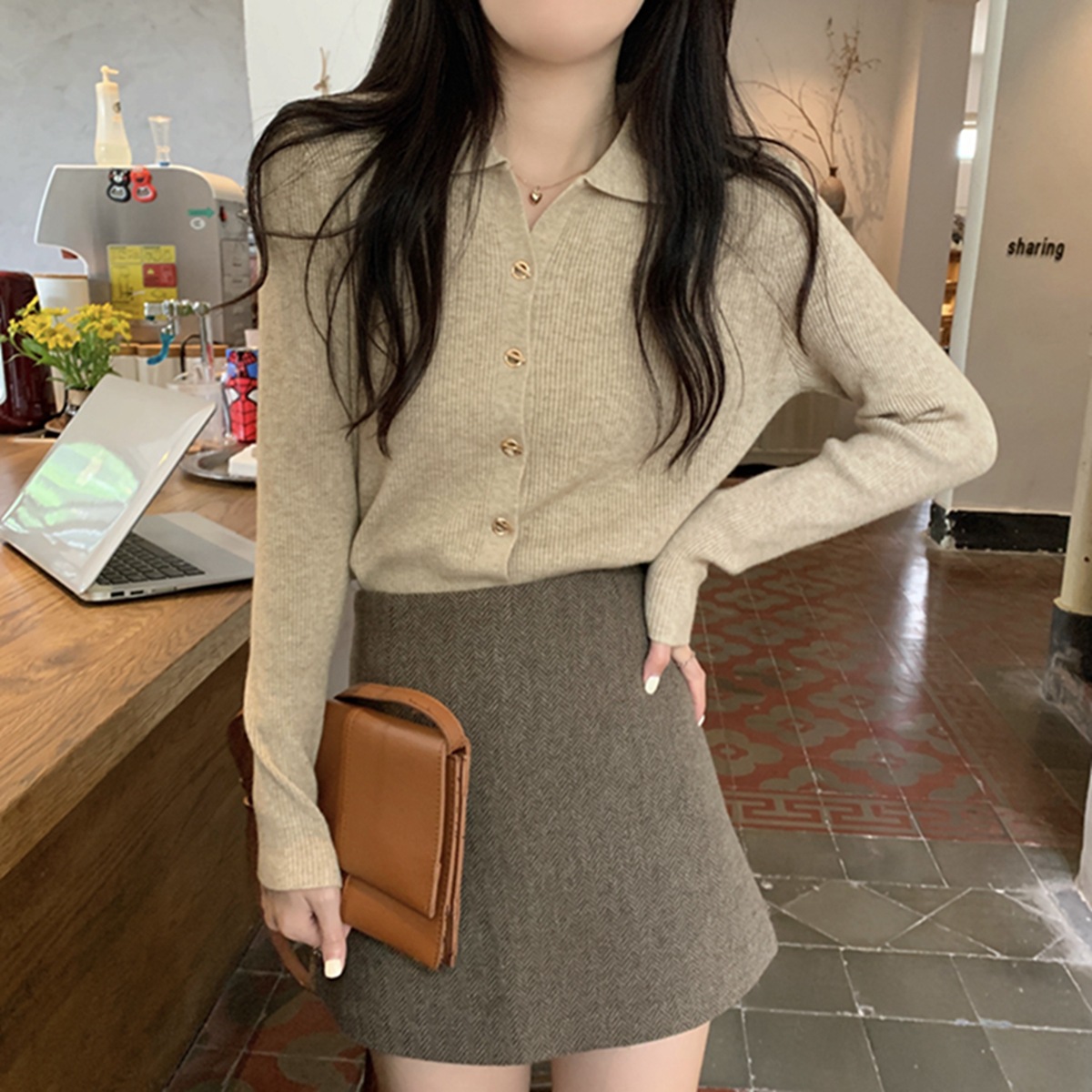 polo领内搭打底针织衫毛衣女秋冬2023新款早秋设计感别致独特上衣详情27