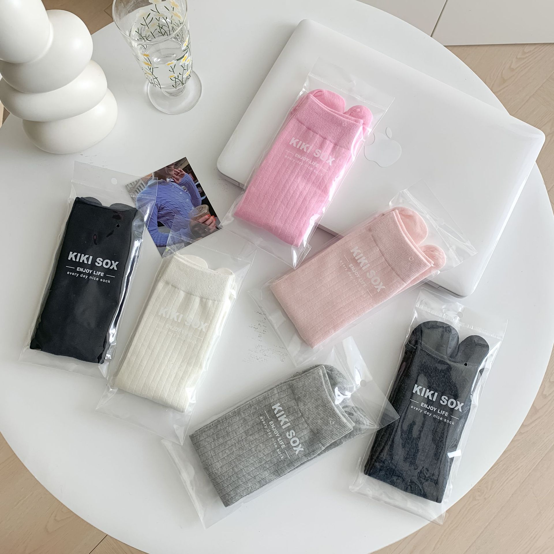 袜子地摊一件代发日系宽条纹纯色二趾袜极简基础款分趾袜Tabi分趾鞋搭配春夏薄棉袜一件代发详情15
