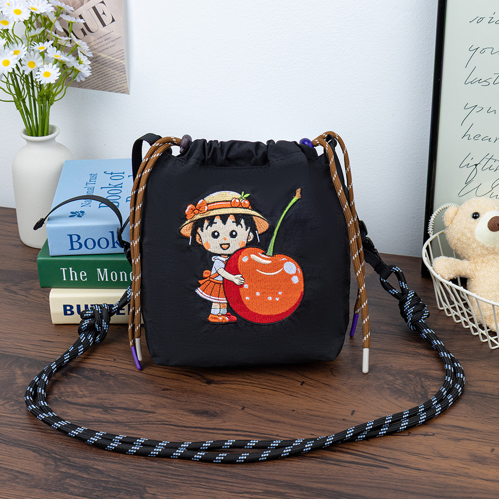 2025 New stylish and lightweight vertical phone bag, casual student cloth bag, Korean style simple 10,000-stitch embroidery single-shoulder bag pic 12
