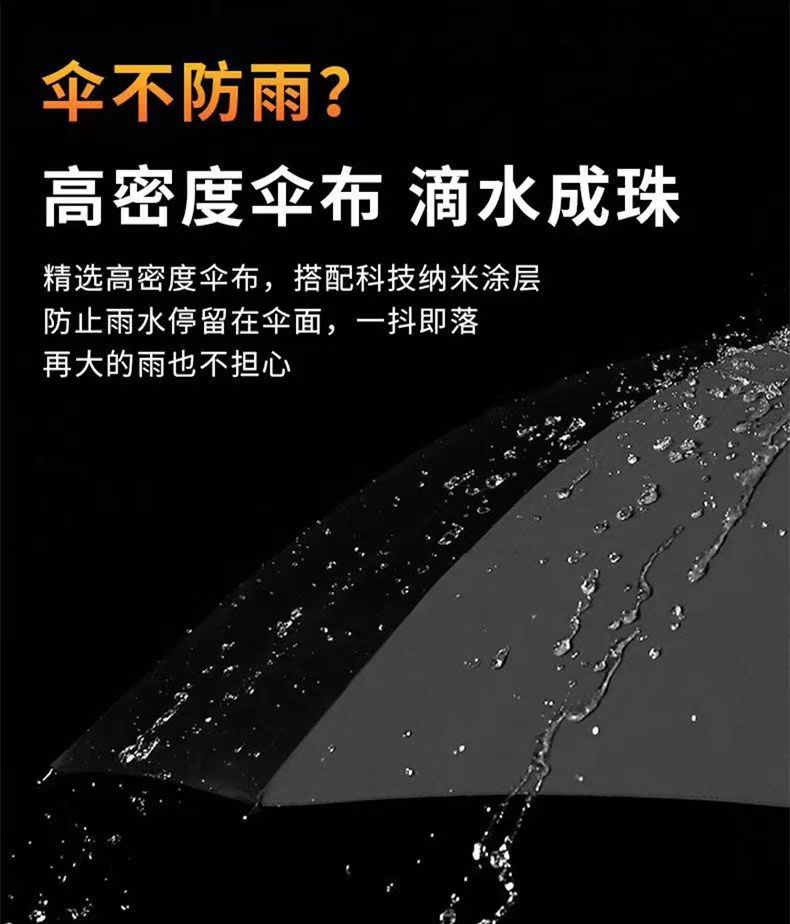 手动加大12骨雨伞折叠高级感黑胶伞晴雨两用伞防晒伞太阳伞遮阳伞详情10