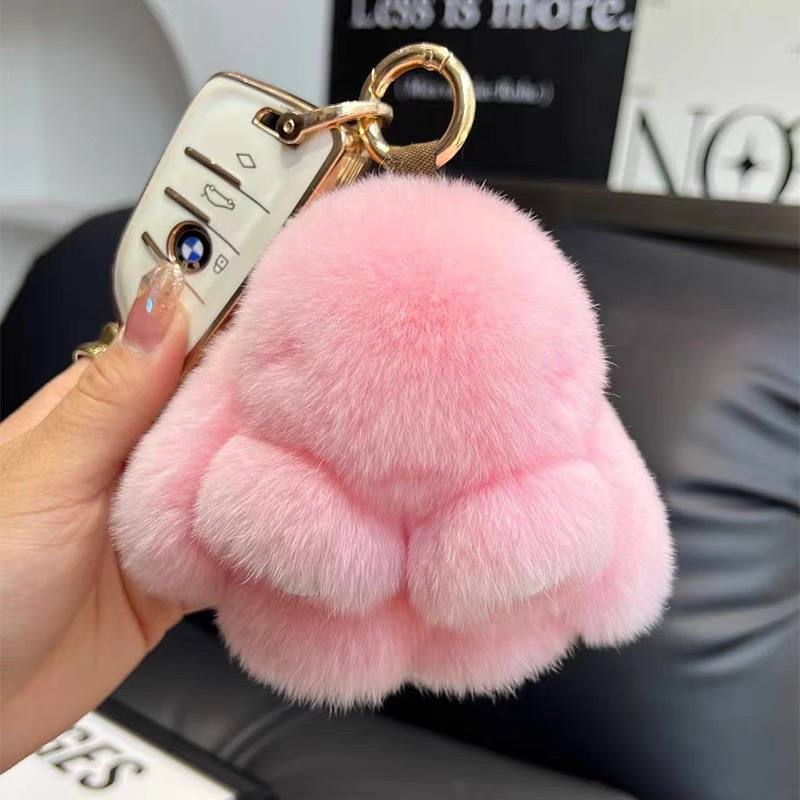 正版可爱獭兔毛公仔小兔子汽车钥匙扣挂件毛绒批货玩偶装死挂饰兔详情20