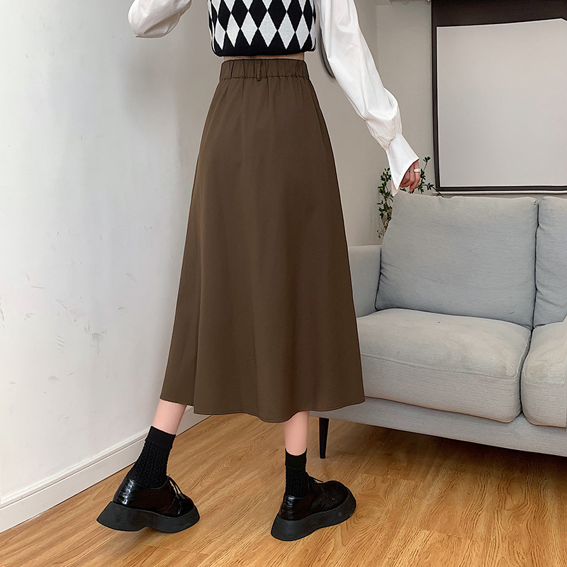 The new Korean-style slimming MIDI skirt for women in the 2022 autumn and winter season is in vogue with A large swing A-line skirt trend pic 22