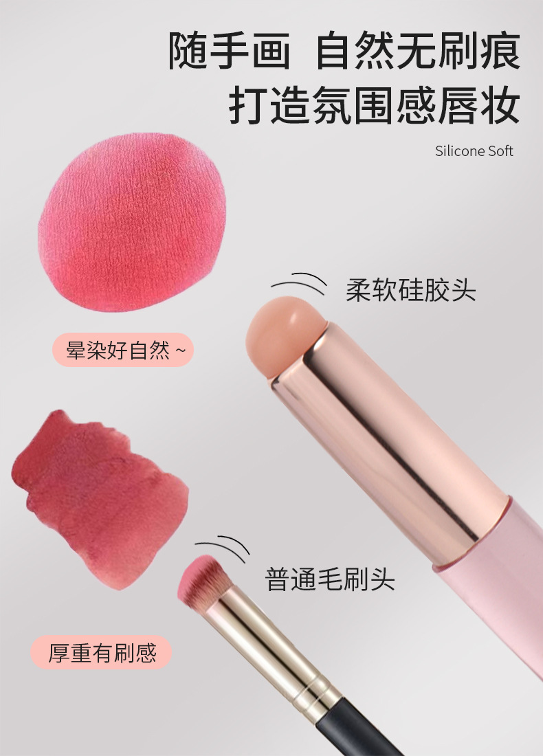 Q Soft finger pad silicone lip brush comes with a lid for lipstick, smudging, lip balm makeup brush, mini dust-proof and concealer multi-purpose brush pic 4