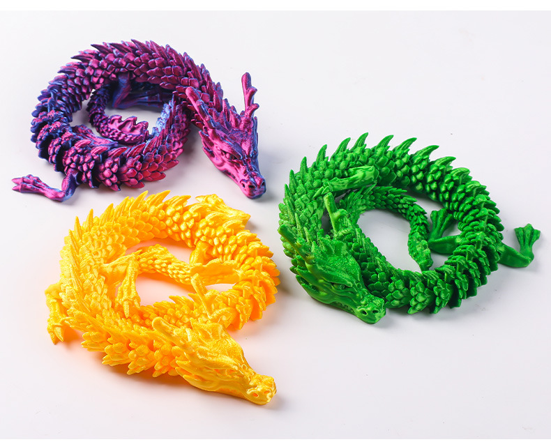 Wholesale 3D printed Chinese dragon figurines, 3d printed dragon figurines, colorful crystal dragons, toy dragons, joint dragons pic 12