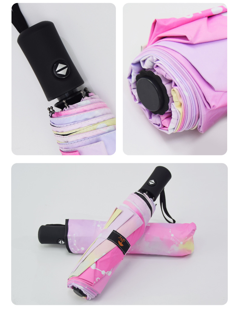 Fully automatic 8-bone outdoor umbrella, all-weather umbrella, umbrella for sun protection, automatic black rubber umbrella, folding umbrella pic 33