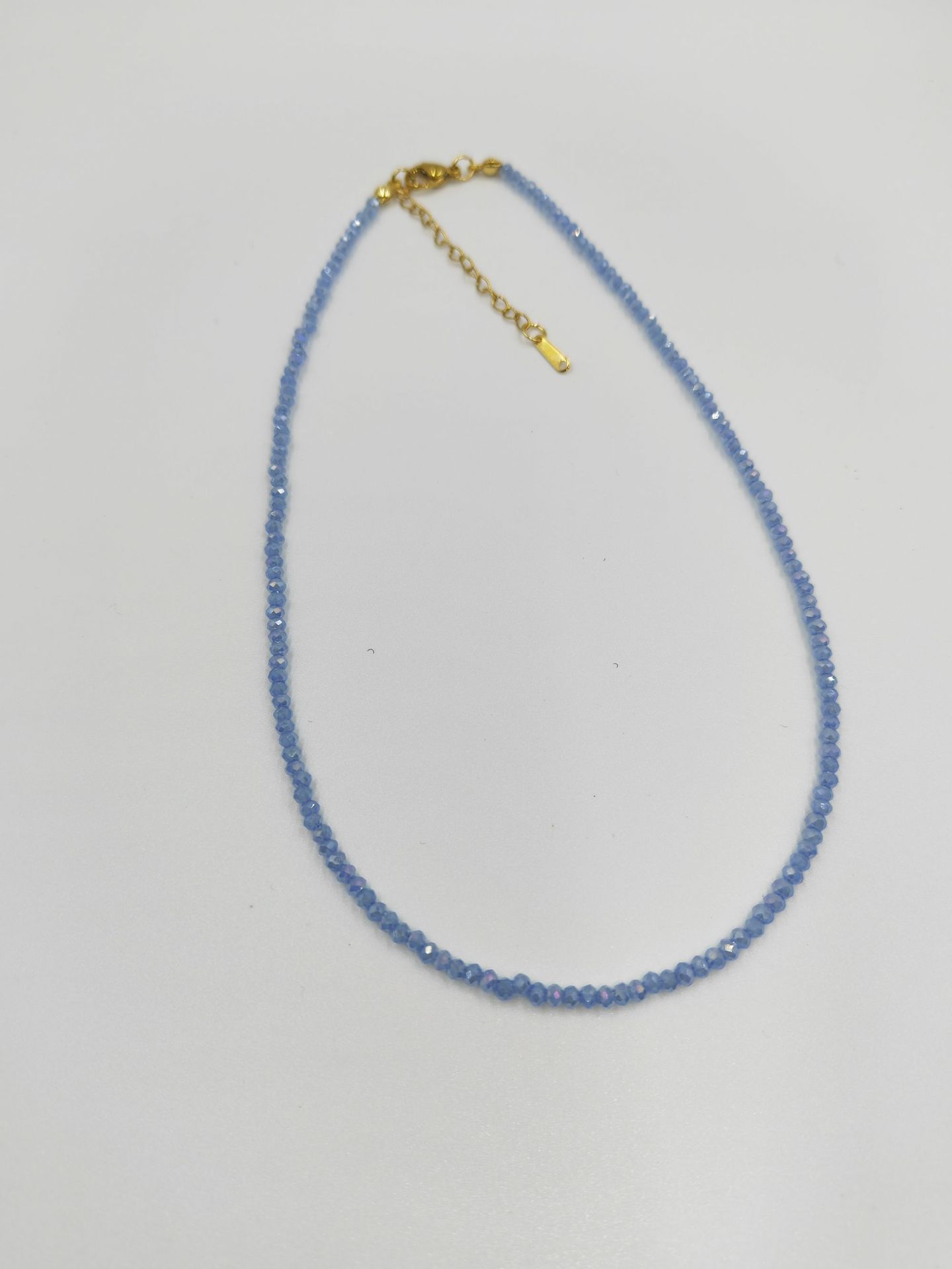 Korean-style exquisite and fashionable glass crystal necklace, versatile and elegant collarbone chain, light luxury necklace factory wholesale pic 3