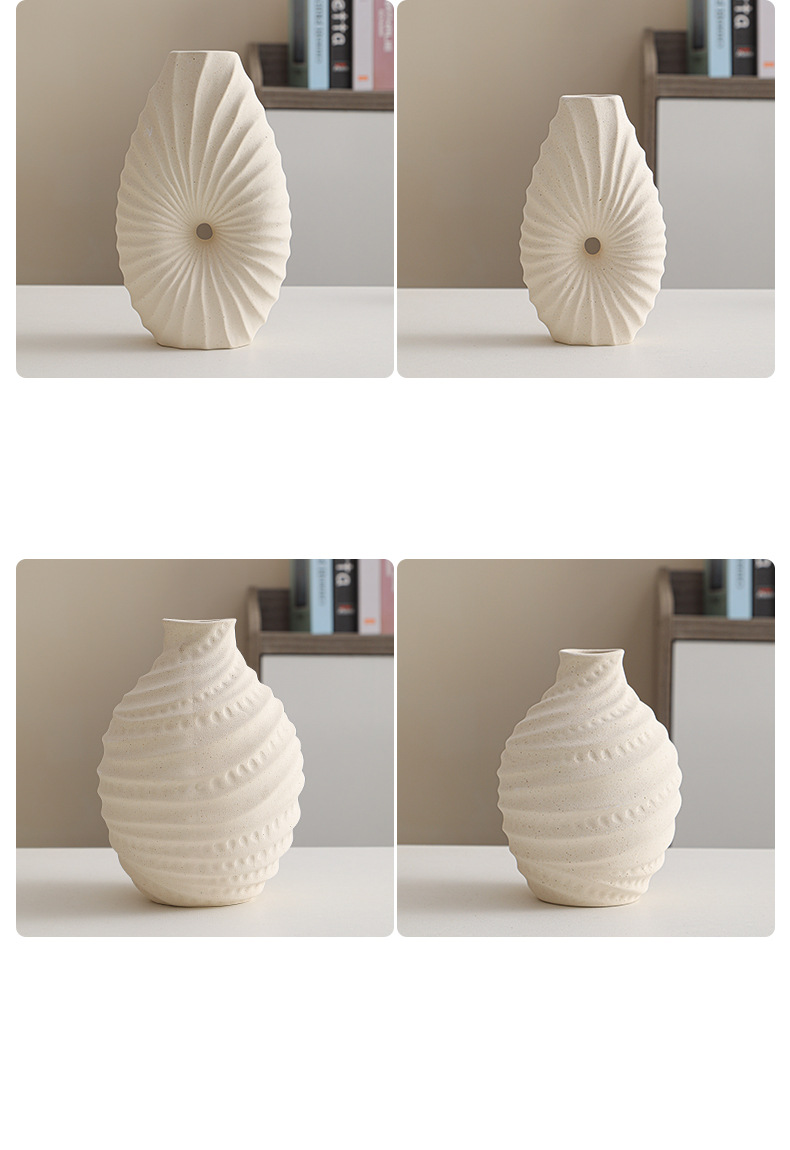 2026 New Nordic ceramic vases, simple flower arrangement vases, home living room decoration ornaments, creative vases, cross-border wholesale pic 4