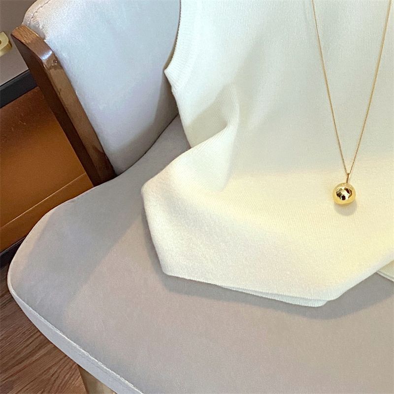 复古优雅高端半高领工字背心女2024春夏新款时尚气质内搭打底上衣详情7