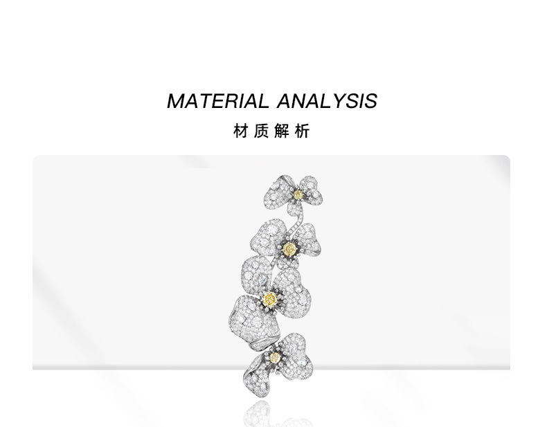 轻奢精致一枝花胸针时尚重工小清新满钻高档植物花卉别针胸花爆款详情15