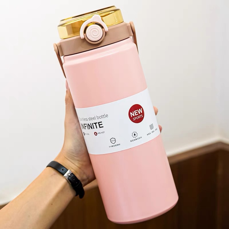 大容量吸管保温杯高颜值双饮水杯便携户外运动保温壶学生水壶详情7