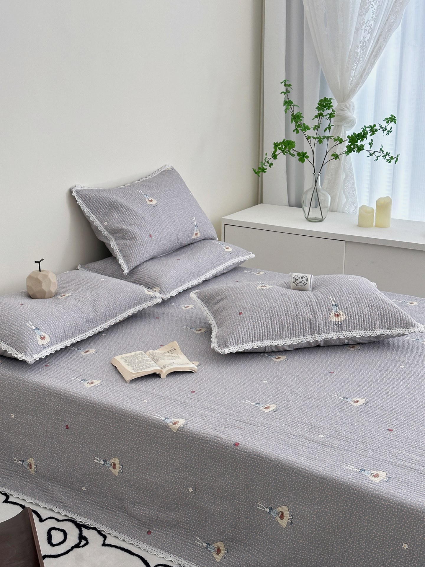 Lisa series, a three-piece set of all-cotton high-temperature sand-washed cotton bed cover, is skin-friendly, breathable and suitable for all seasons pic 92