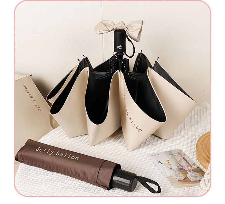 全自动雨伞女晴雨两用加固结实折叠遮阳伞防晒防紫外线黑胶太阳伞详情10