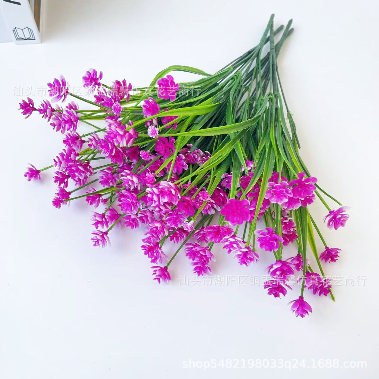 亚马逊跨境人造花7叉春草茶花仿真花满天星玫瑰花水仙花玉米花详情19