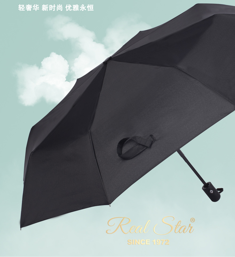 Black Spring fabric impact umbrellas and fiber folding umbrellas are now on sale for cross-border automatic umbrellas exported to Europe pic 8