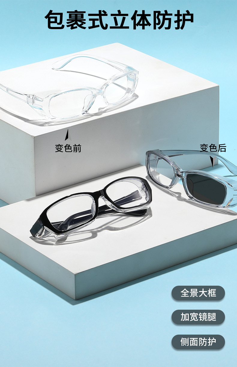 变色防雾护目镜男女防风沙防花粉防飞沫骑行护目镜防蓝光防护眼镜详情4