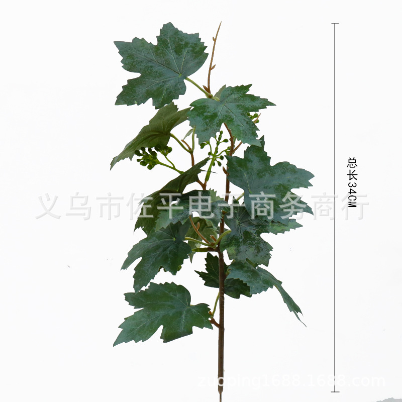 Artificial plant grape leaves, high-end photography props, decorations, flower walls, flower art bonsai, Christmas design materials pic 1