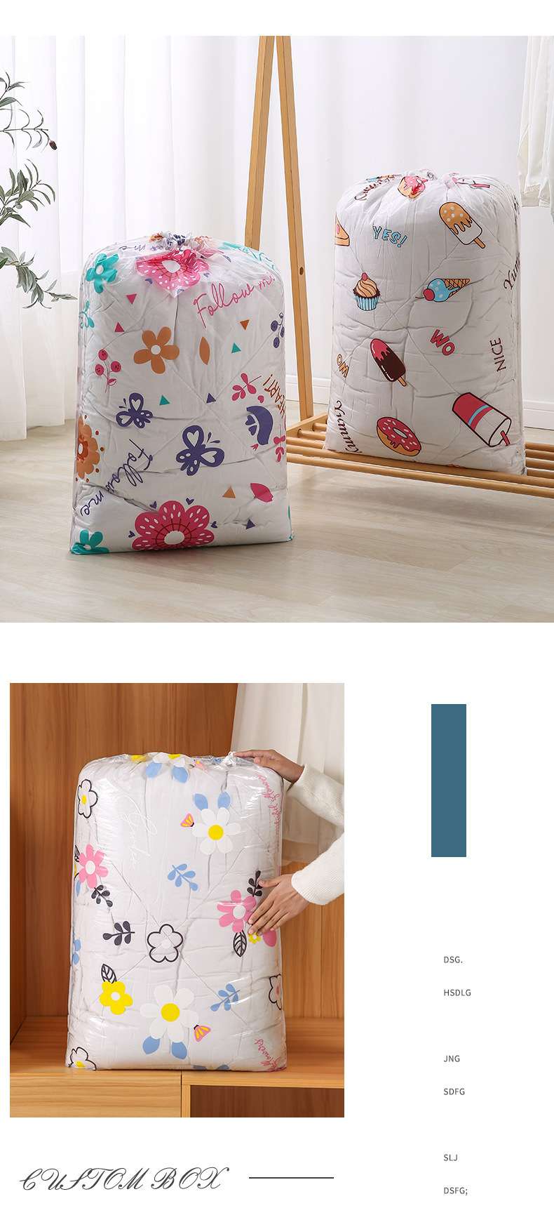 【 Chi Jia 】 High-transparency large-capacity cotton quilt storage bag, simple and beautiful, miscellaneous moving packing bag, moisture-proof and dust-proof pic 11