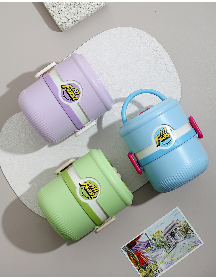 Double-layer student lunch box, microwave-safe heating bento box, office worker adult food-grade stainless steel lunch box pic 17