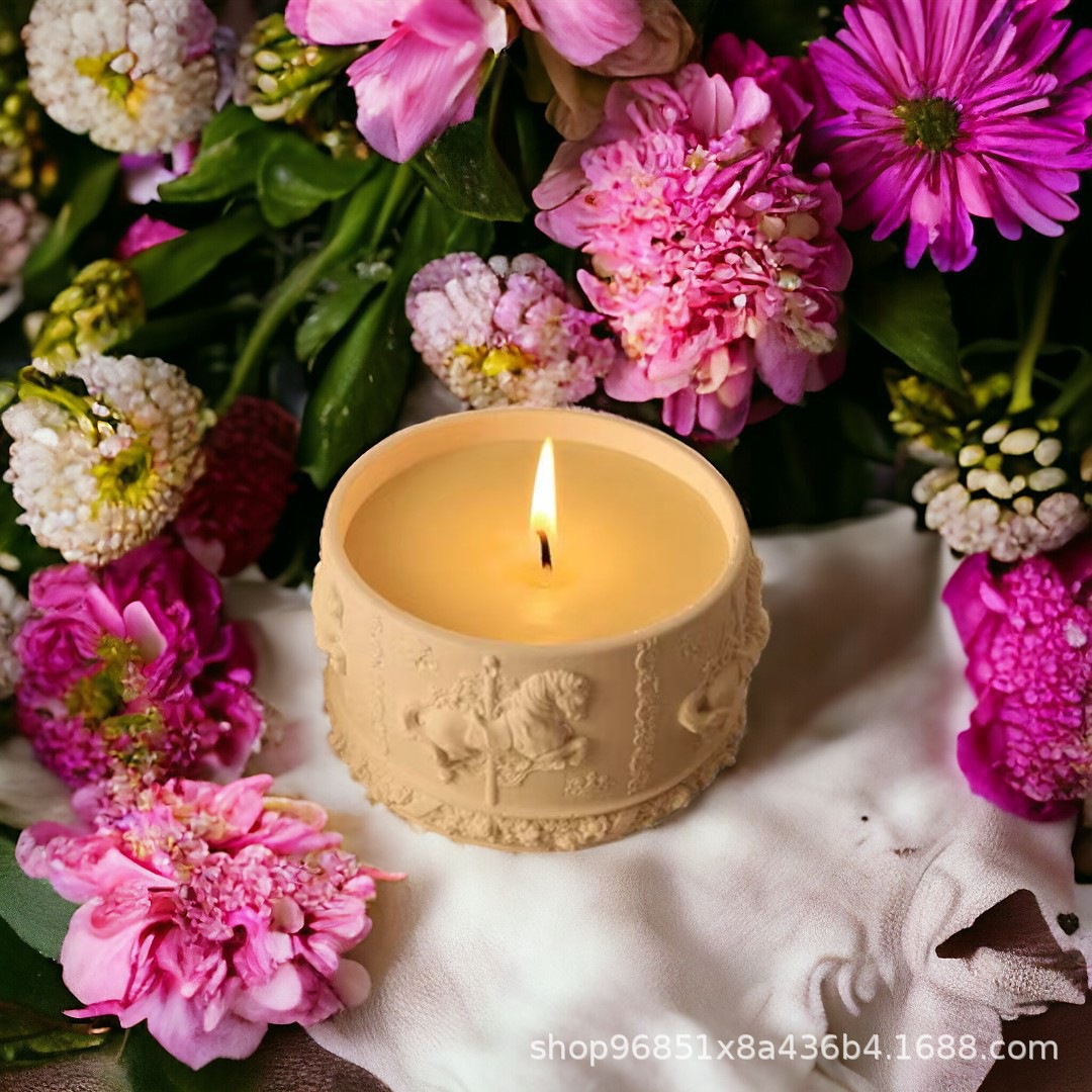 Carousel plant soybean wax essential oil wax scented candles, decorative items, gift boxes, wedding gifts, souvenirs, presents pic 2