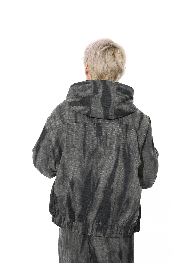 Personalized graffiti retro old hooded zipper sweatshirt set pic 23