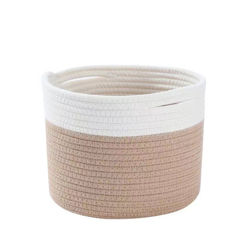 棉绳收纳筐手工编织储物篮北欧ins风家居收纳客厅多尺寸多色可选详情13