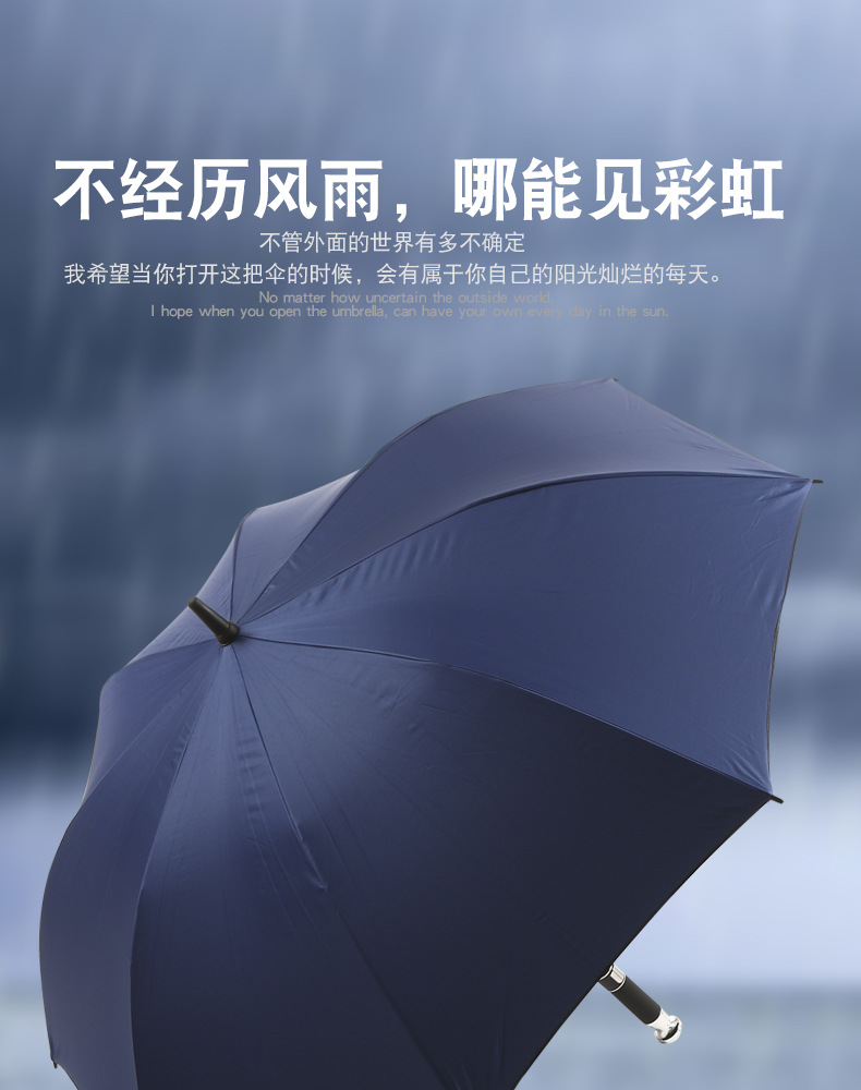 Long-handled automatic black rubber golf, Rolls-Royce, Audi, Mercedes-Benz, Bentley advertising umbrella, fixed umbrella pic 8
