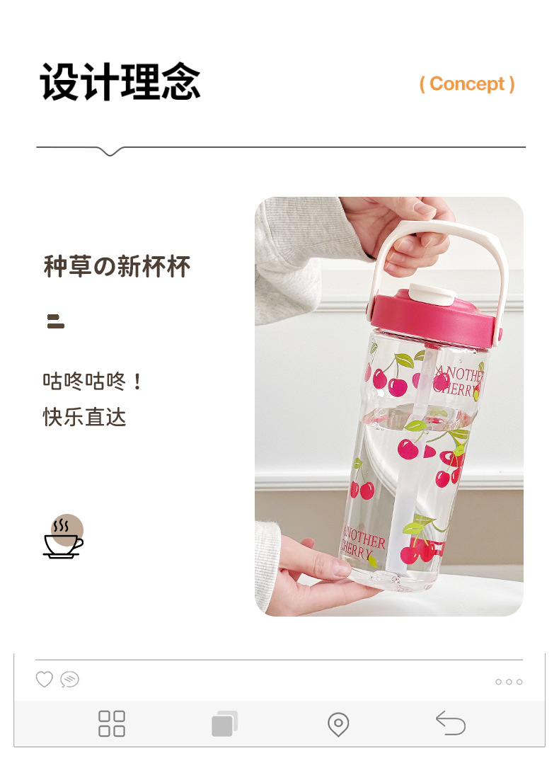 Cute car straw water cup for girls, high appearance level, large capacity, 2025 new model for students, adults, summer portable cup pic 3