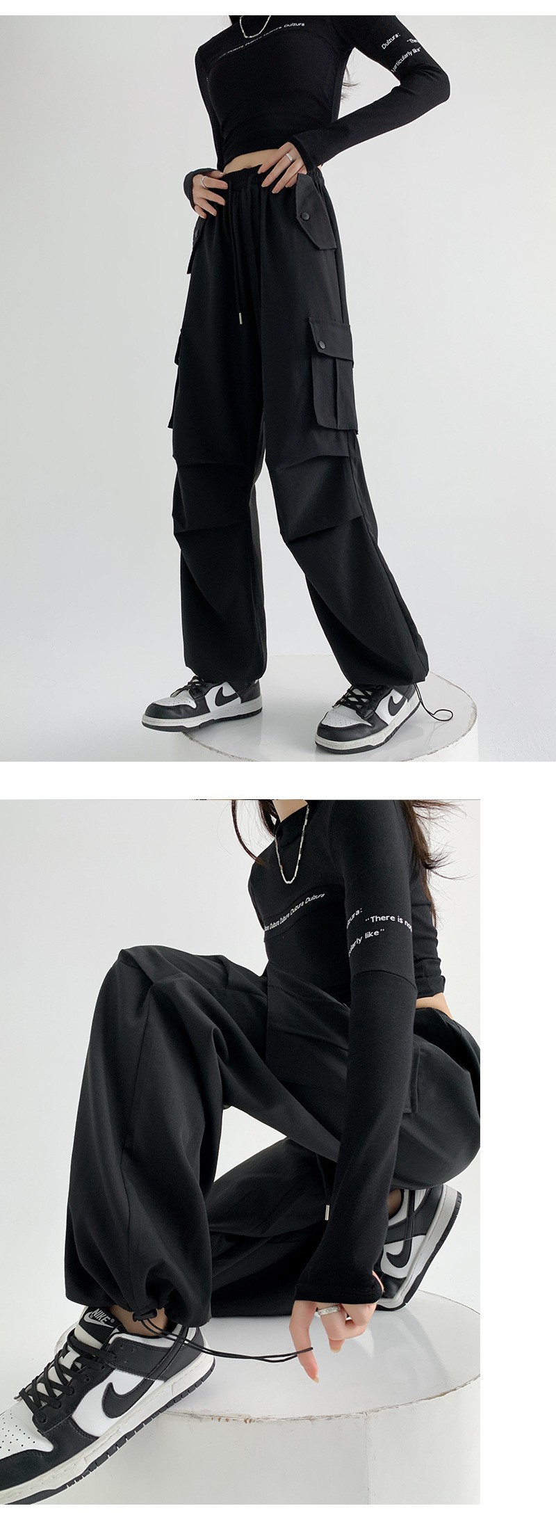 美式工装裤女裤子春夏2025新款宽松垂感直筒裤卫裤显瘦休闲阔腿裤详情14