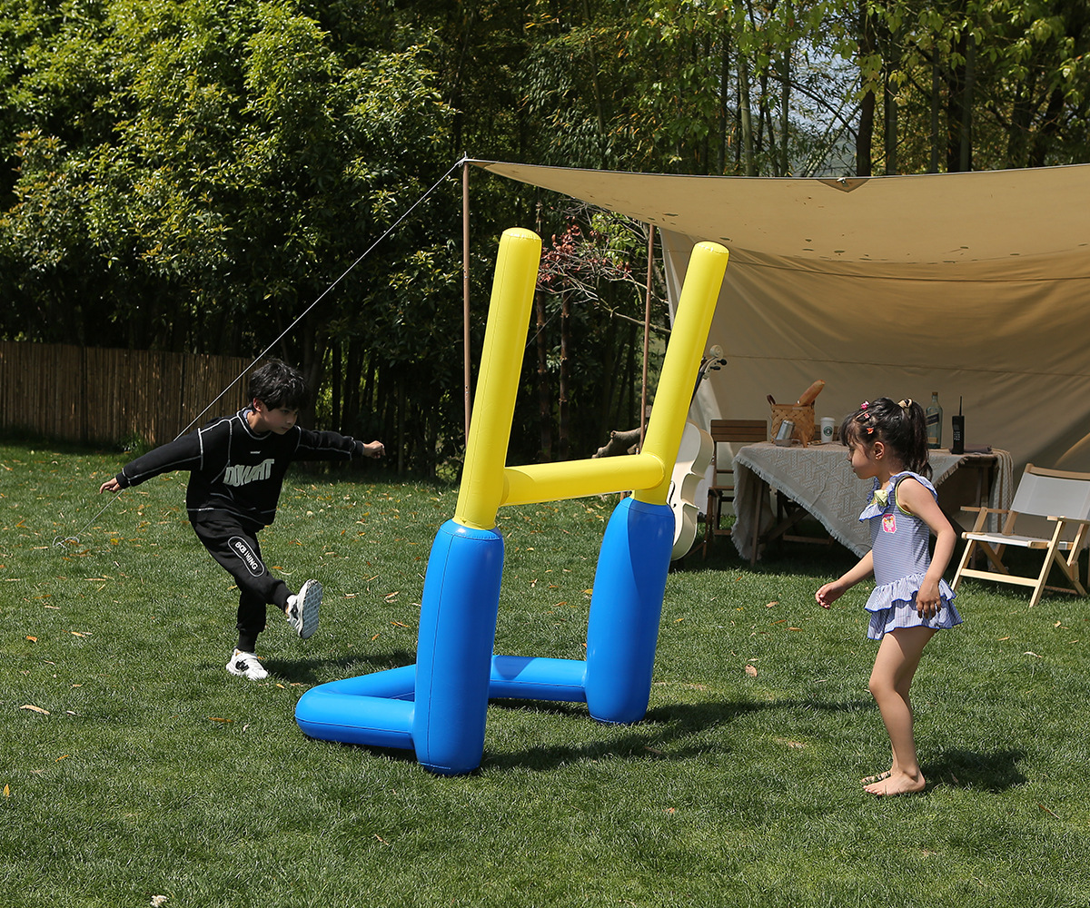 Large inflatable football portal, parent-child interactive game, volleyball door frame, multi-person play, beach ball stand pic 5