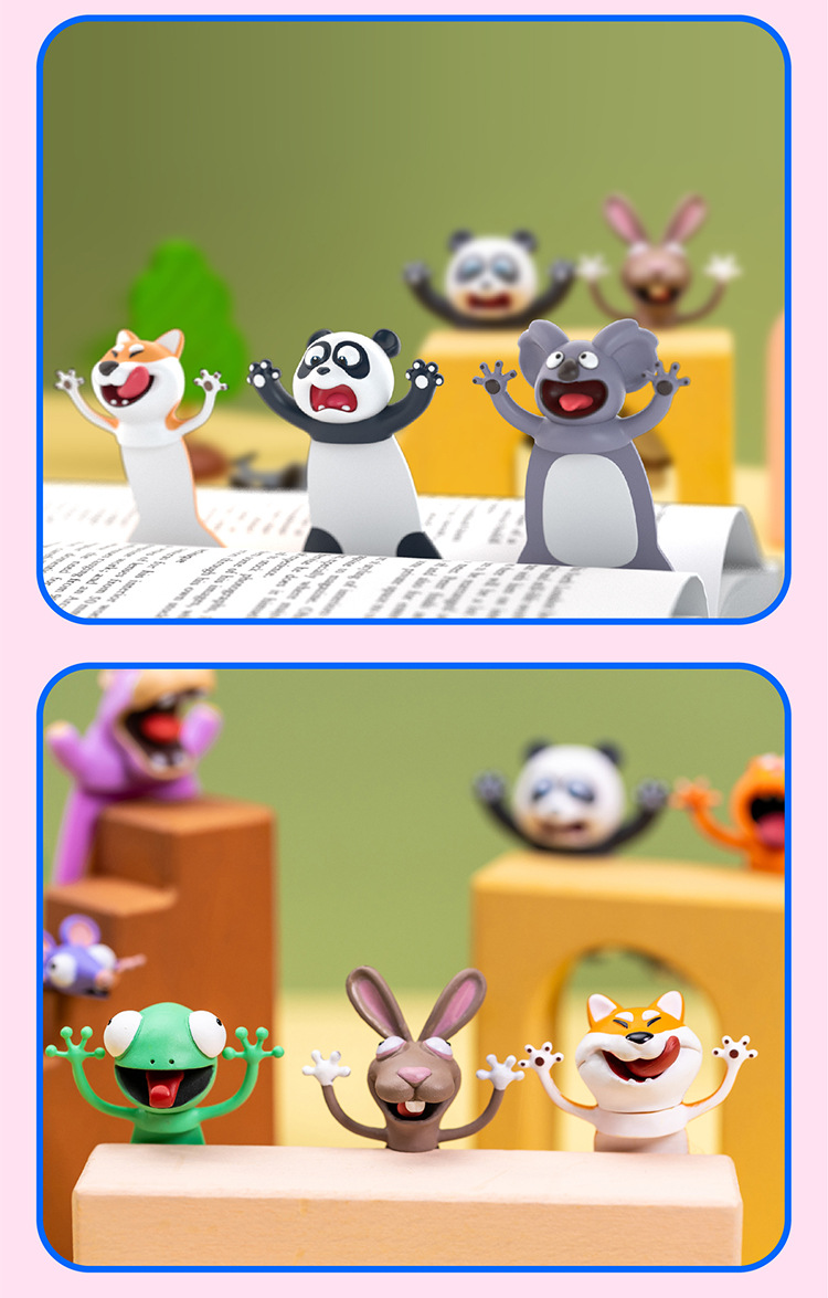 Jiuwumi Orange Text has created 3D animal bookmarks, original PVC creative cultural and creative stationery gifts that are cute and funny pic 8